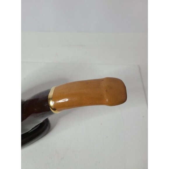 Vintage Napcoware Ceramic Art Pottery Brown Pipe Shaped Ashtray Hand Painted - Picture 4 of 10